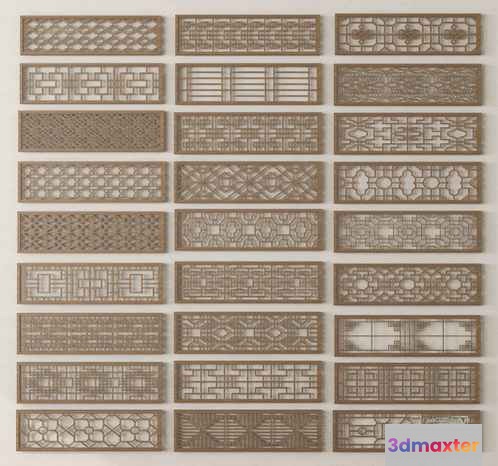 A Collection Of Intricately Designed Metal Grates 3D Model - 18354 - VRAY Render