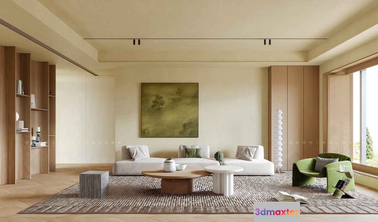 Modern Living Room 3D Model - 10920 - VRAY Render
