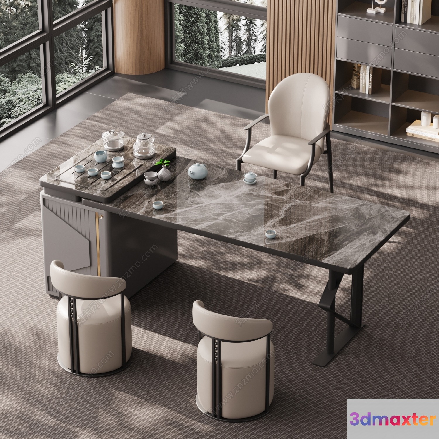 Modern Living Room 3D Model - 1301 - VRAY Render