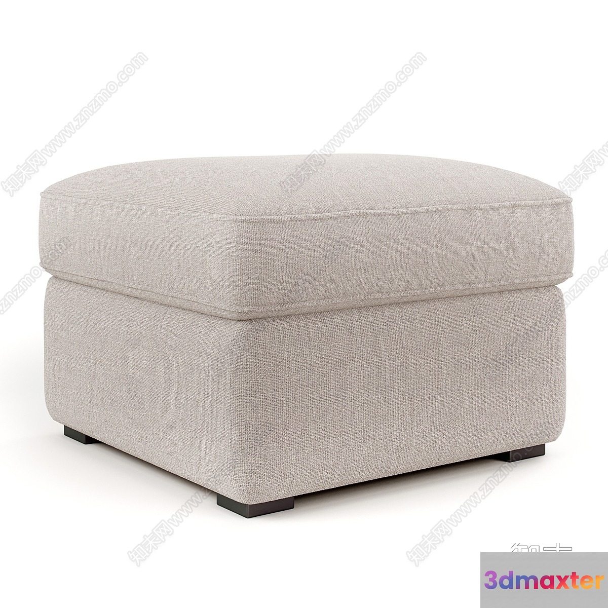 Beige Ottoman 3D Model - 1311 - VRAY Render