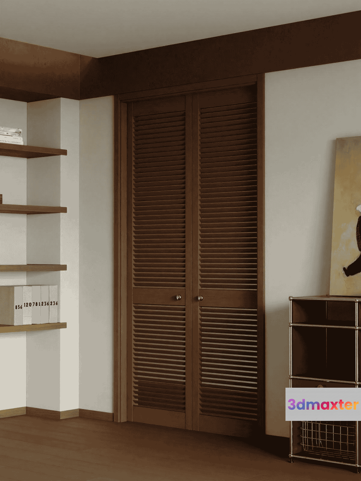 A Brown Closet With Shutters 3D Model - 14778 - VRAY Render