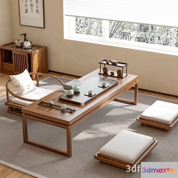 Cozy Asian Living Room 3D Model - 21497 - VRAY Render