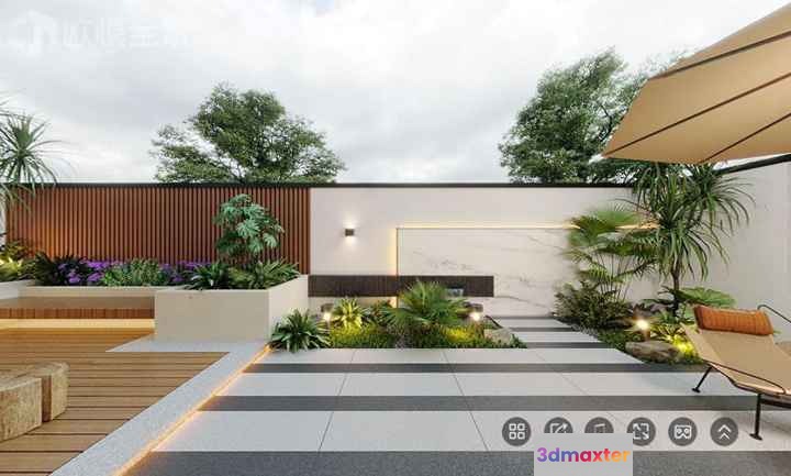 A Modern Outdoor Space 3D Model - 8226 - CORONA Render