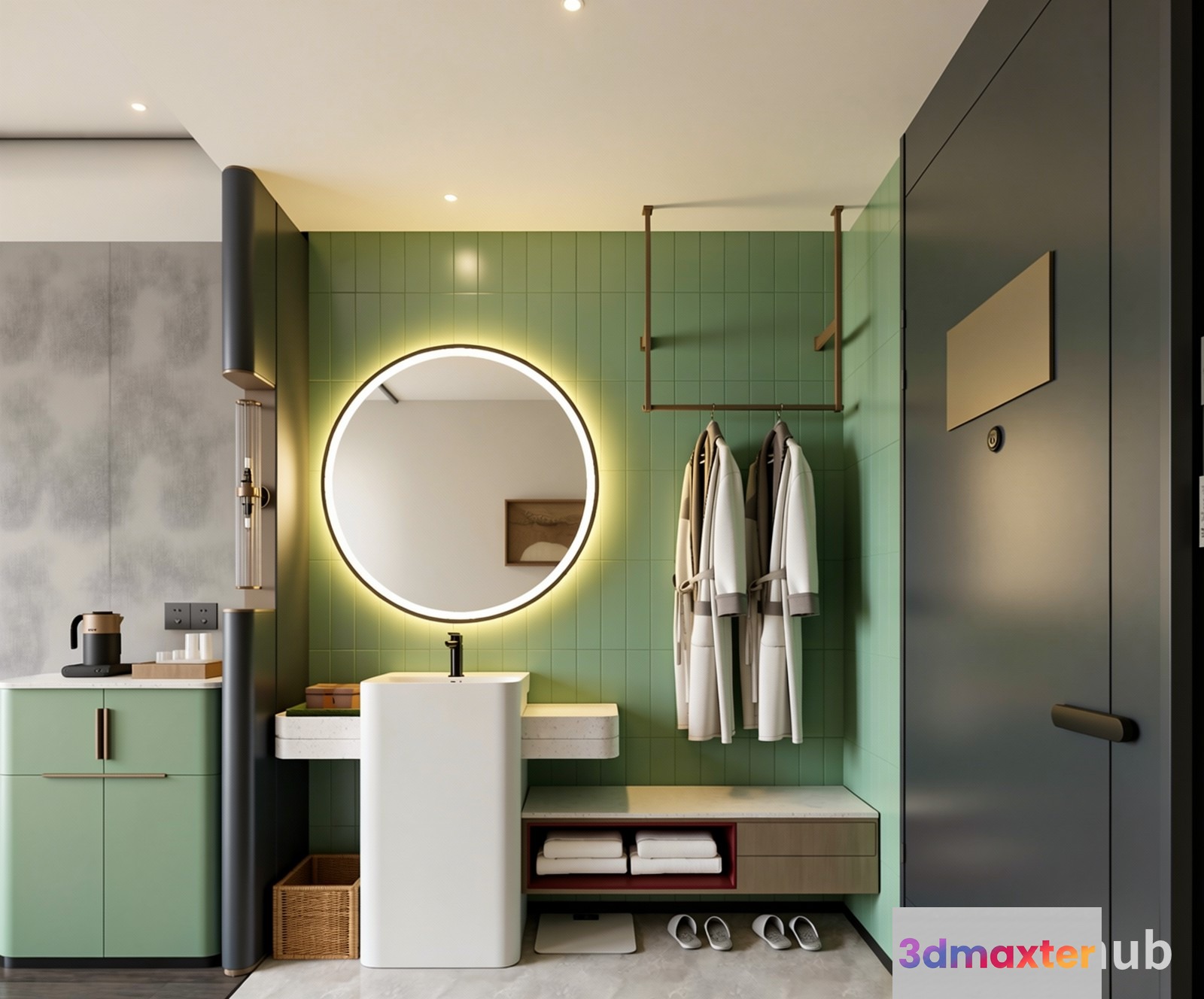 A Modern Bathroom 3D Model - 23493 - VRAY Render