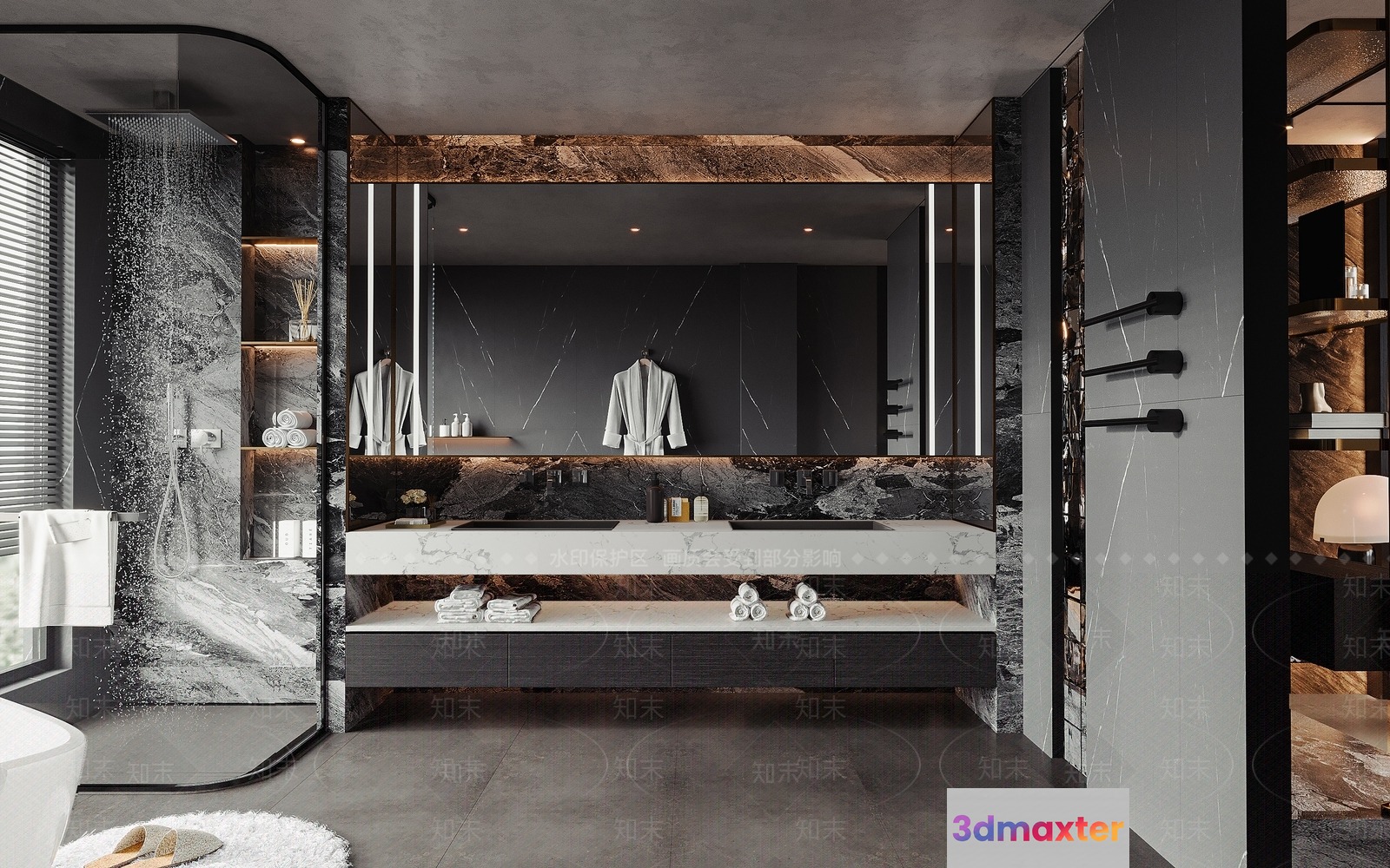 Modern Bathroom Vanity 3D Model - 3480 - VRAY Render