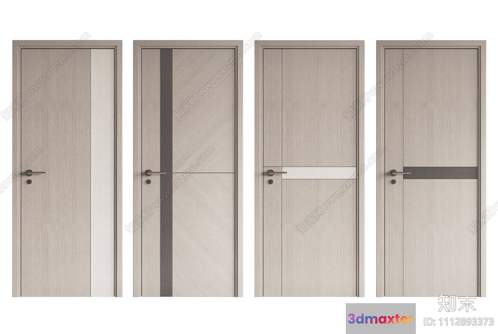 Four Doors With A Modern Design 3D Model - 20733 - VRAY Render