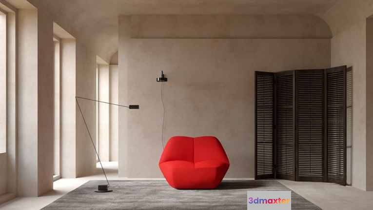 Modern Living Room 3D Model - 17015 - CORONA Render
