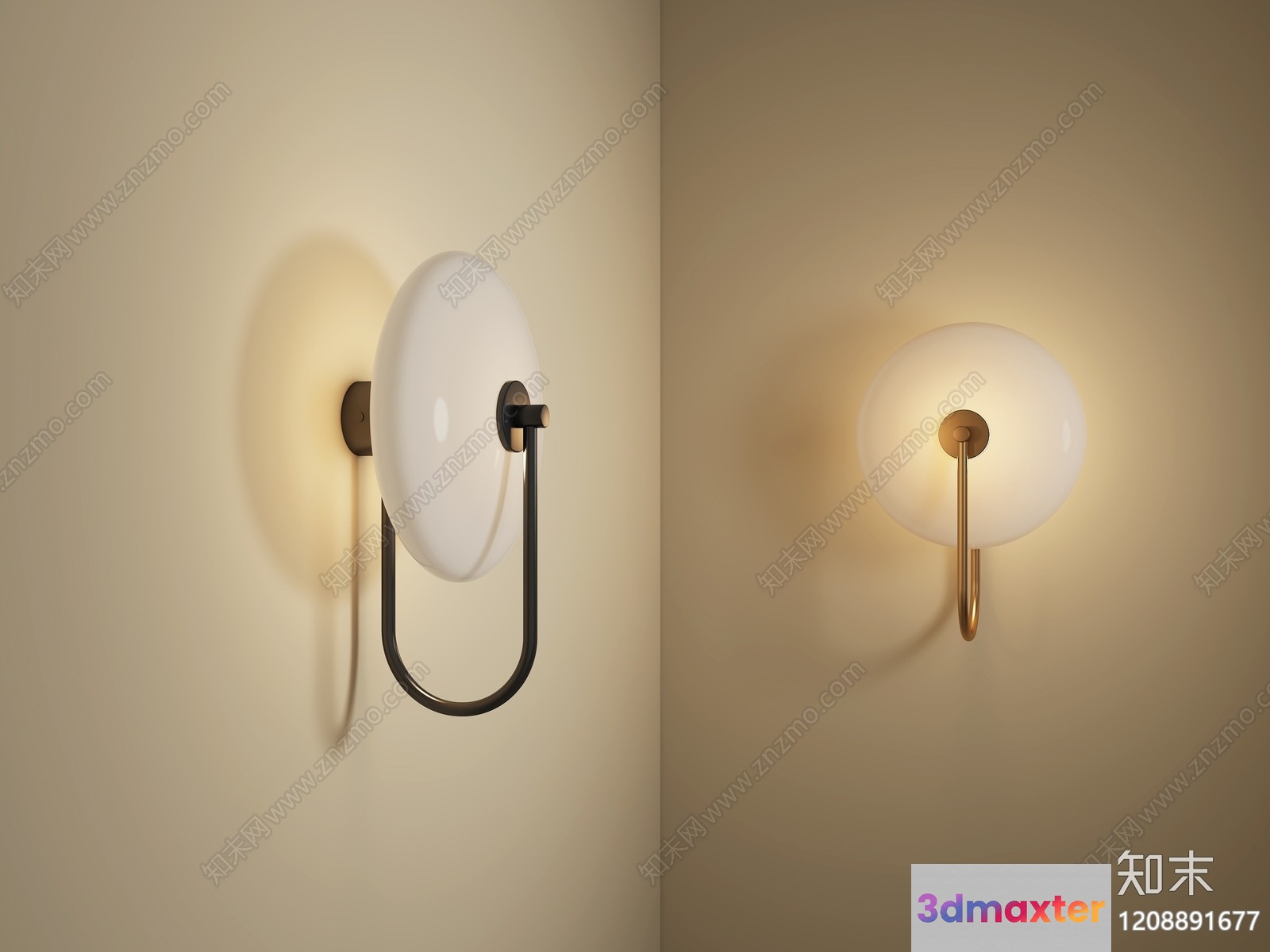 Gold Light Fixture 3D Model - 3700 - VRAY Render