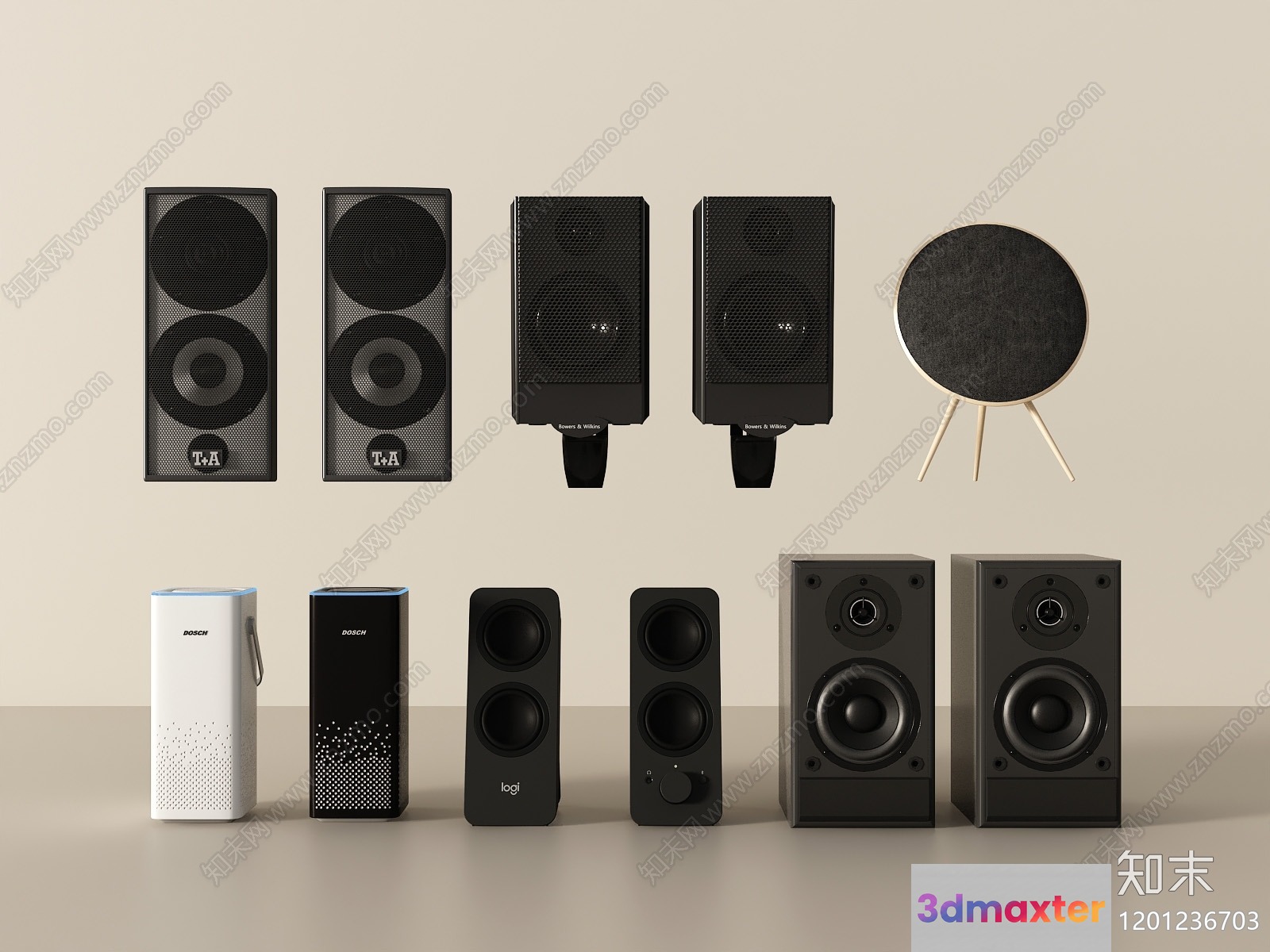 A Collection Of Speakers 3D Model - 17897 - VRAY Render