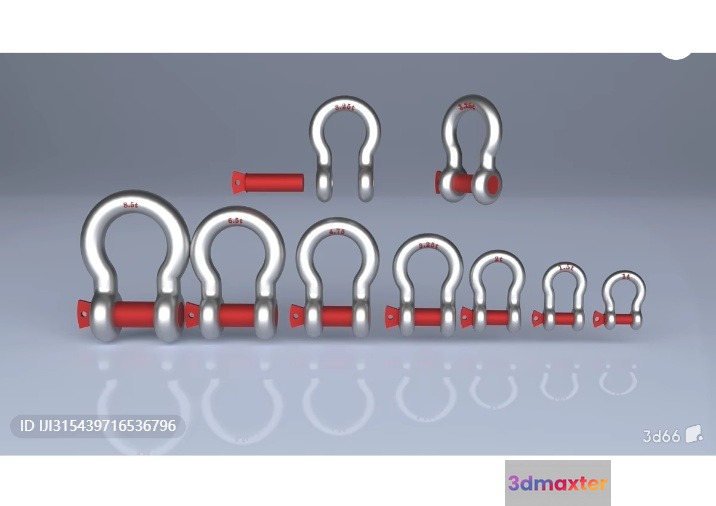 Metal Hook With A Red Bar 3D Model - 9771 - VRAY Render