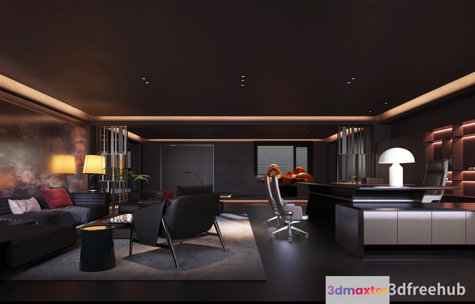 Modern Office Space 3D Model - 21158 - VRAY Render