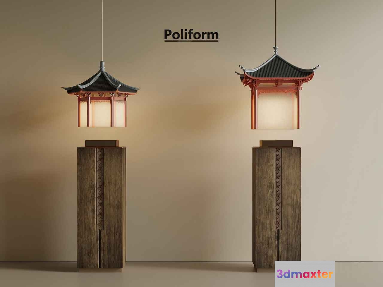 Traditional Asian Lanterns 3D Model - 1653 - VRAY Render