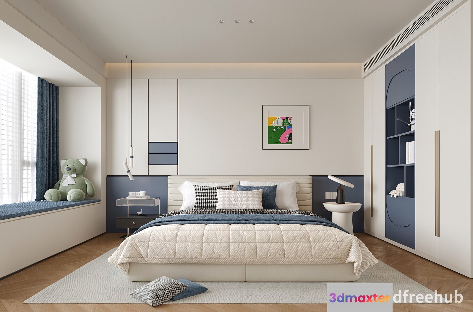 Cozy Modern Bedroom 3D Model - 21507 - VRAY Render