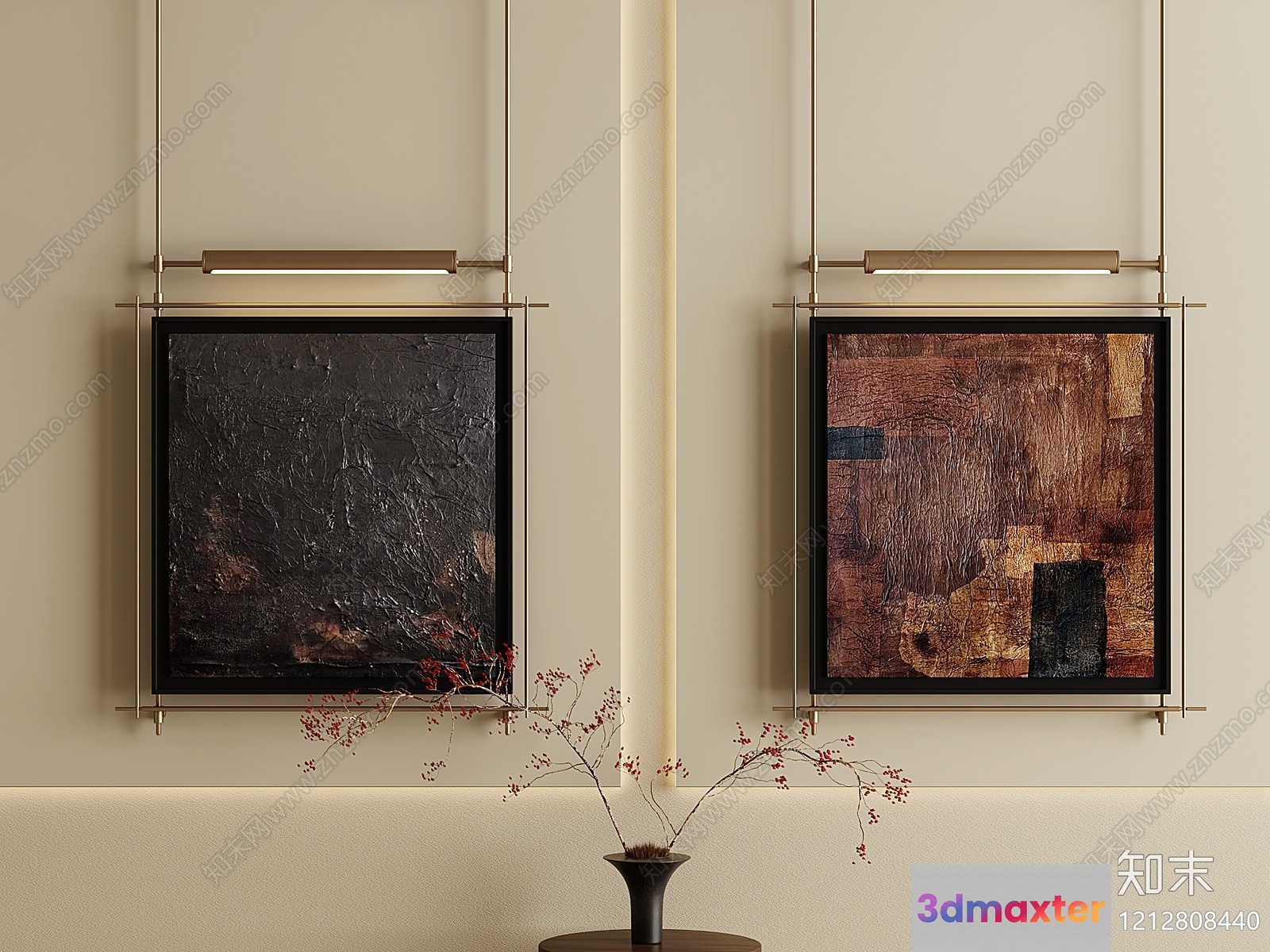 Modern Asian-Inspired Decor 3D Model - 5838 - VRAY Render