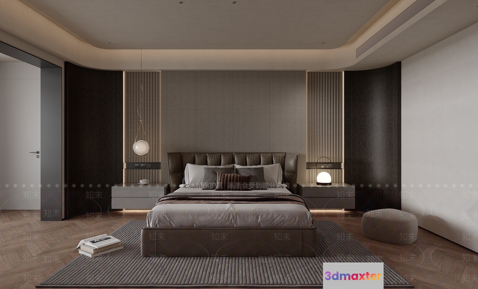 Modern Bedroom Design 3D Model - 18660 - VRAY Render