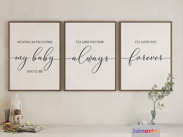 Minimalist Wall Art 3D Model - 16304 - VRAY Render