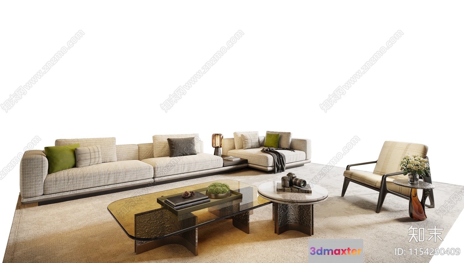 Modern Living Room 3D Model - 7023 - VRAY Render