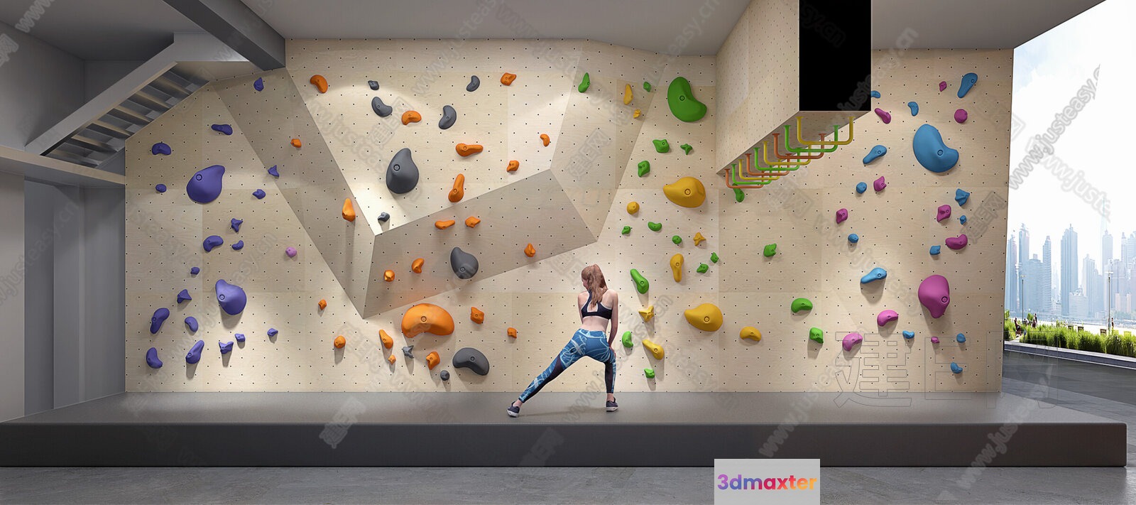 A Woman In Workout Clothes 3D Model - 13625 - VRAY Render