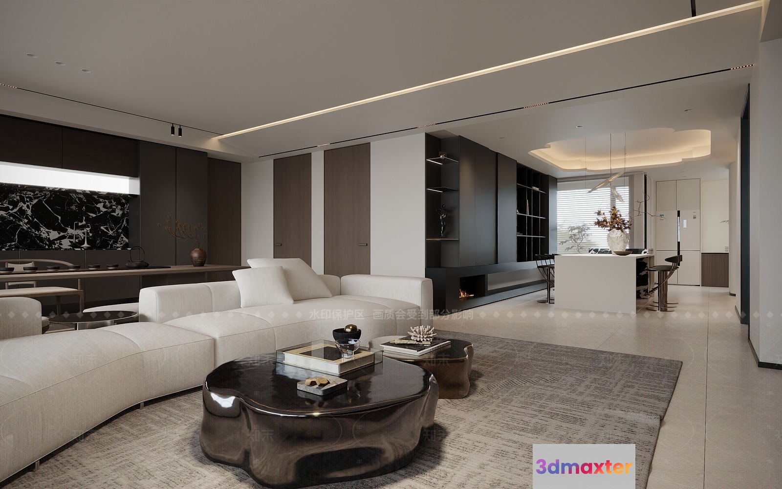 Modern Living Room 3D Model - 19026 - CORONA Render