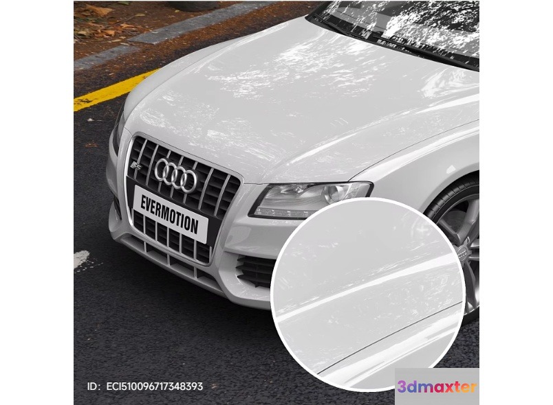A White Car 3D Model - 1430 - VRAY Render