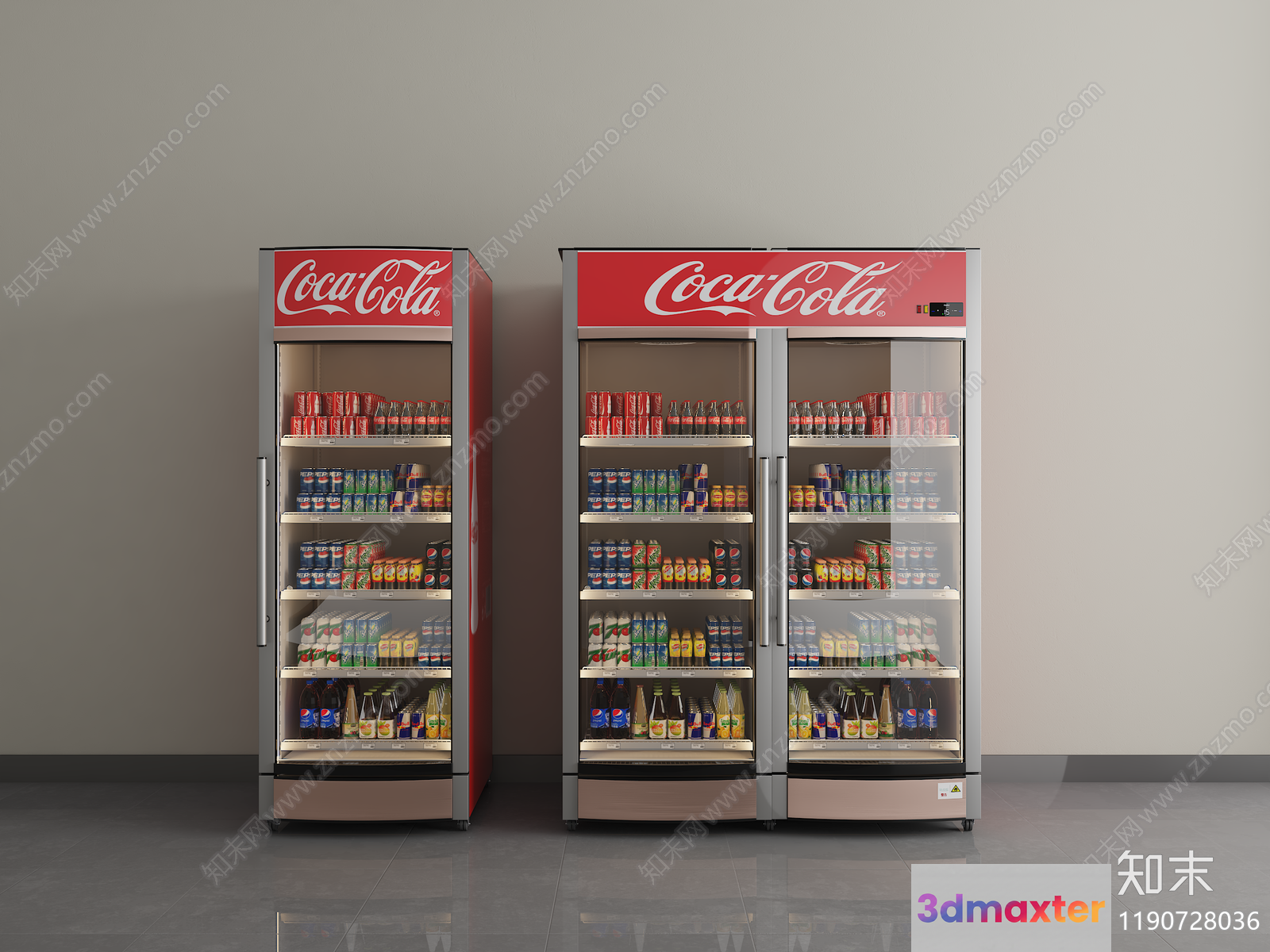 Coca-Cola Refrigerators 3D Model - 13708 - VRAY Render