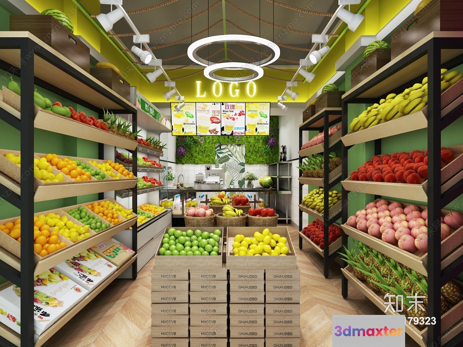 A Grocery Store 3D Model - 2446 - VRAY Render