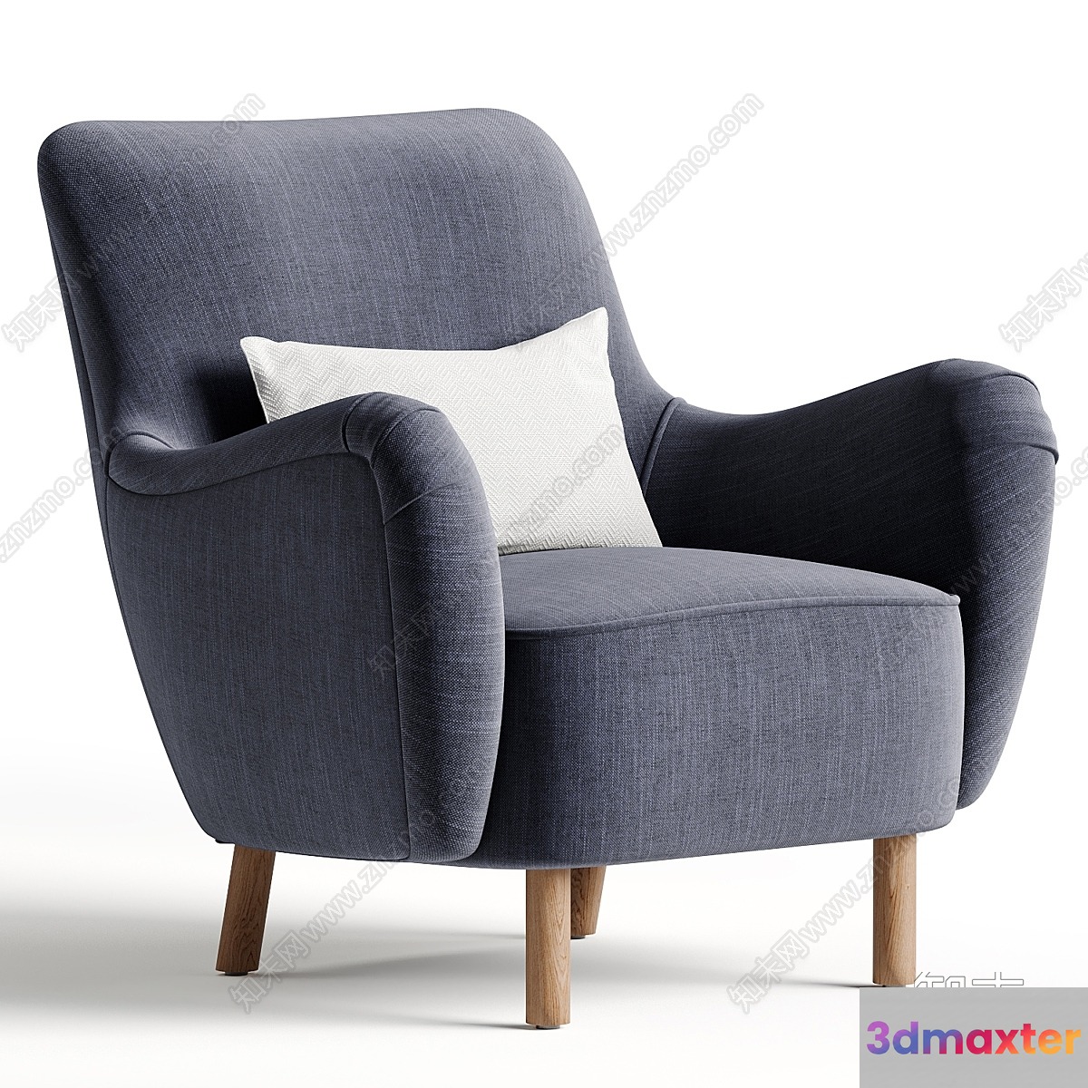 A Gray Armchair 3D Model - 9039 - VRAY Render