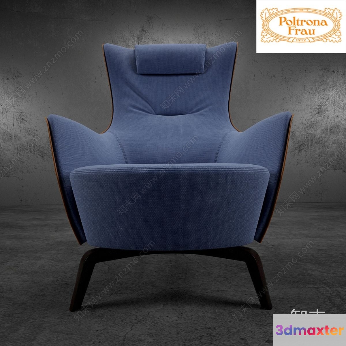 Blue Armchair 3D Model - 11880 - VRAY Render