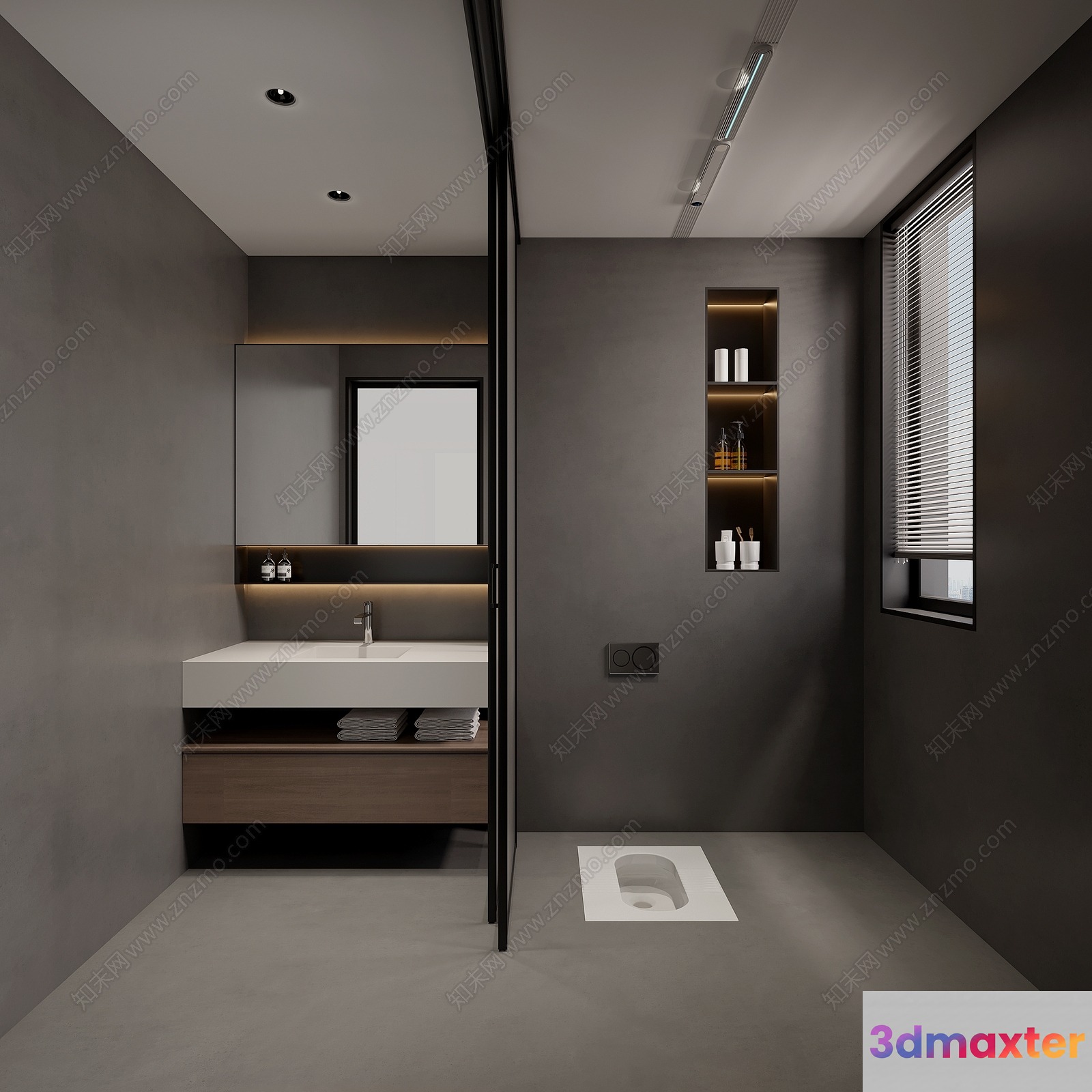 A Modern Bathroom 3D Model - 7581 - VRAY Render