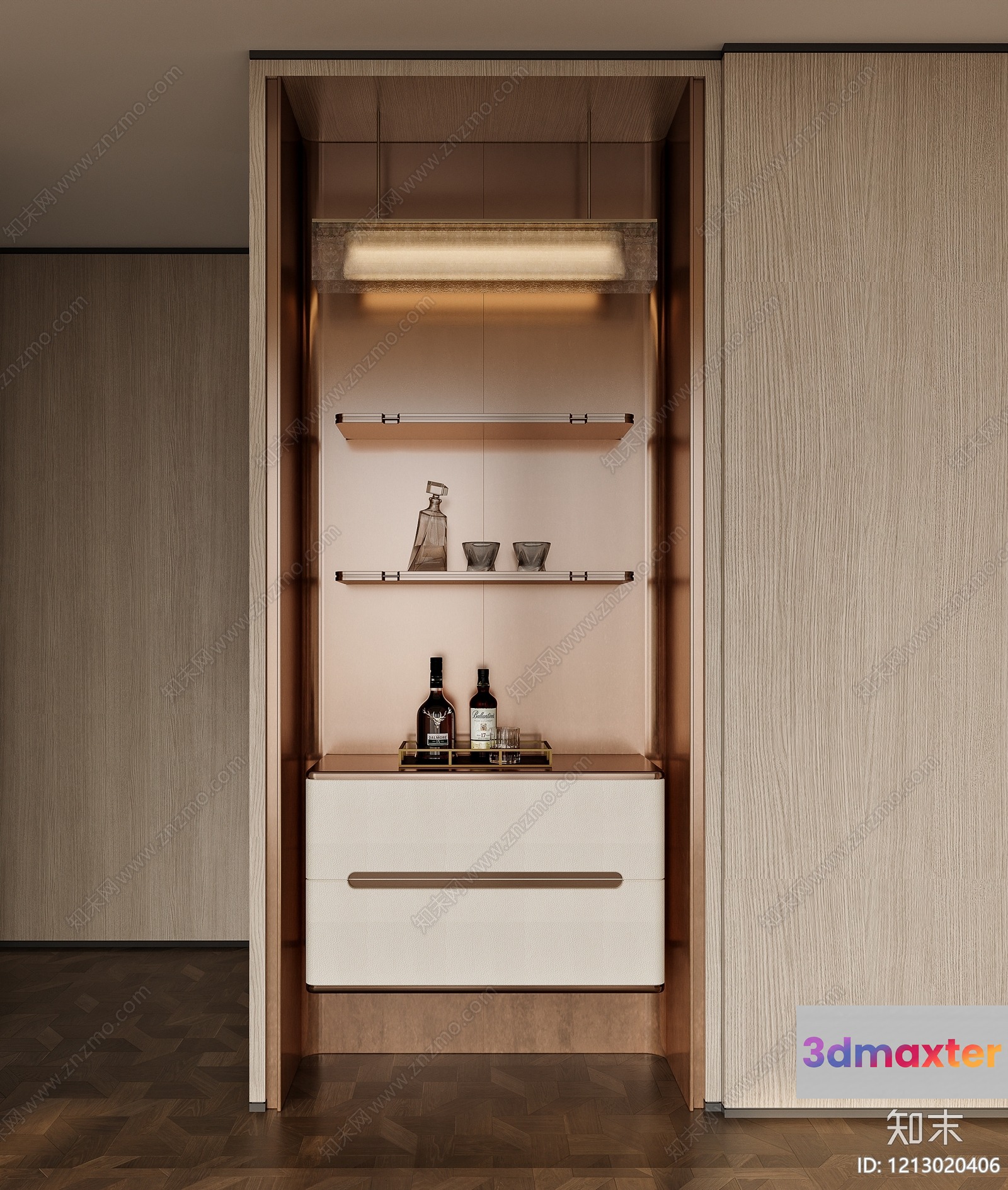 Modern Wine Bar 3D Model - 2038 - VRAY Render