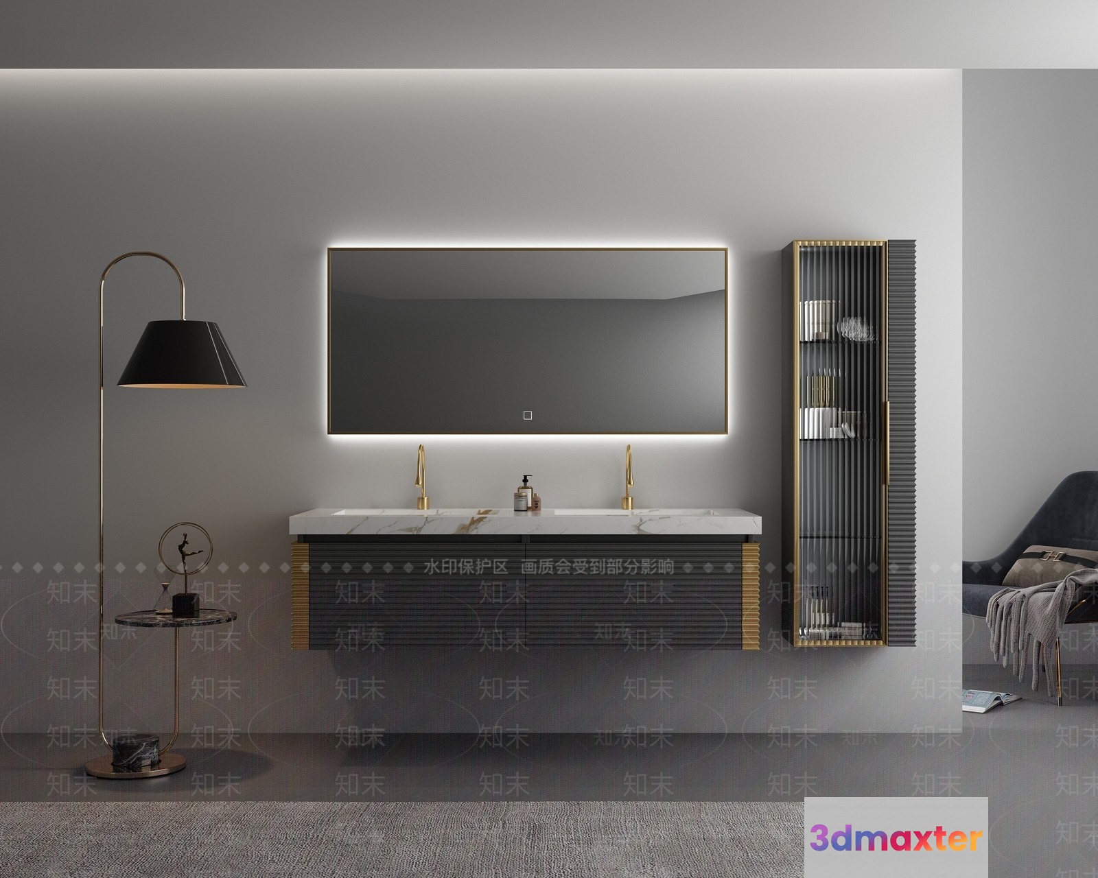 Modern Bathroom Vanity 3D Model - 2893 - VRAY Render