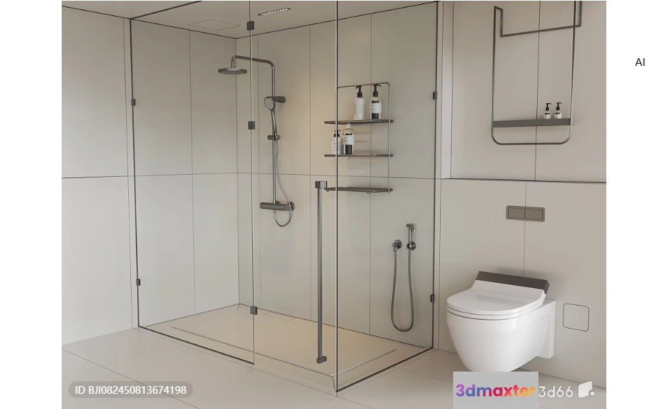 Modern Bathroom 3D Model - 1902 - VRAY Render