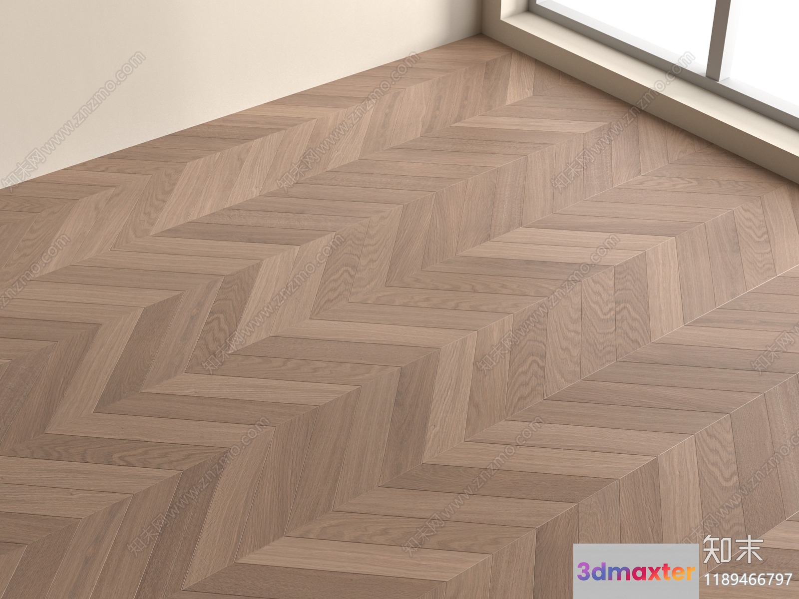 Wooden Herringbone Floor 3D Model - 9844 - VRAY Render