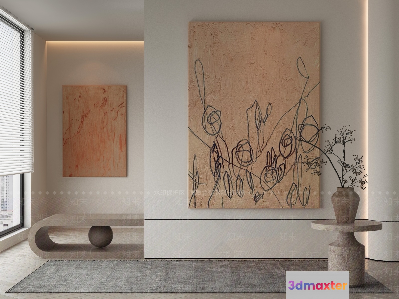 Modern Minimalist Interior Design 3D Model - 17155 - VRAY Render
