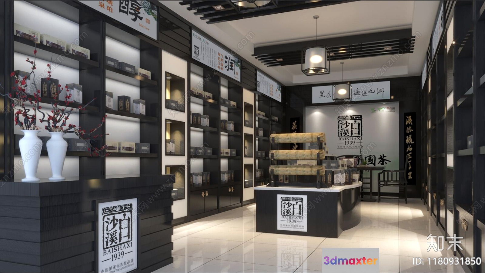 Modern Retail Store With Black And White Decor 3D Model - 6868 - VRAY Render