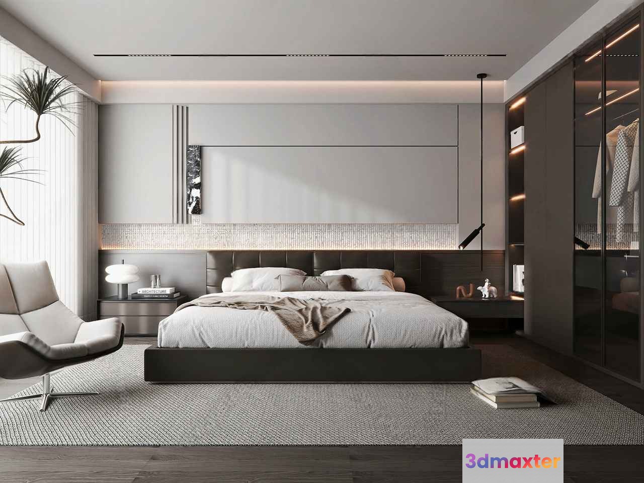 Modern Bedroom Suite 3D Model - 16731 - VRAY Render