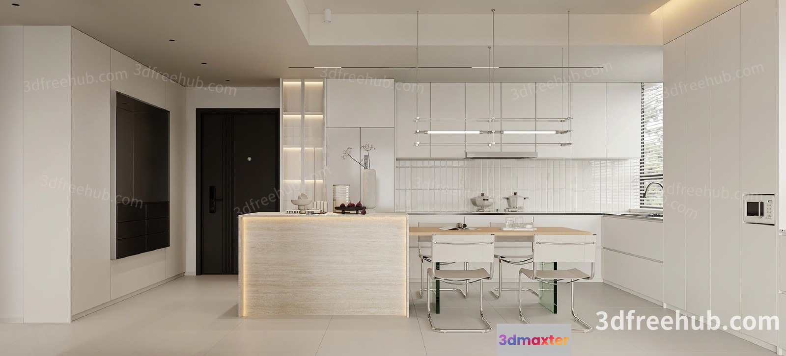 Modern Kitchen 3D Model - 21980 - VRAY Render