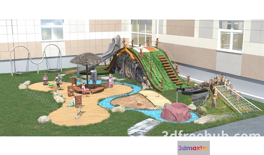 A 3D Rendering Of A Playground 3D Model - 20908 - VRAY Render