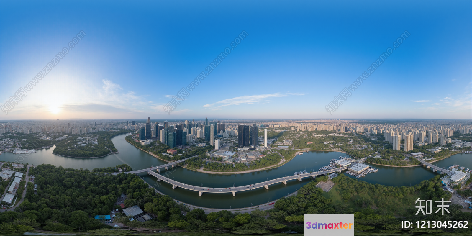A Cityscape With A River 3D Model - 12892 - VRAY Render