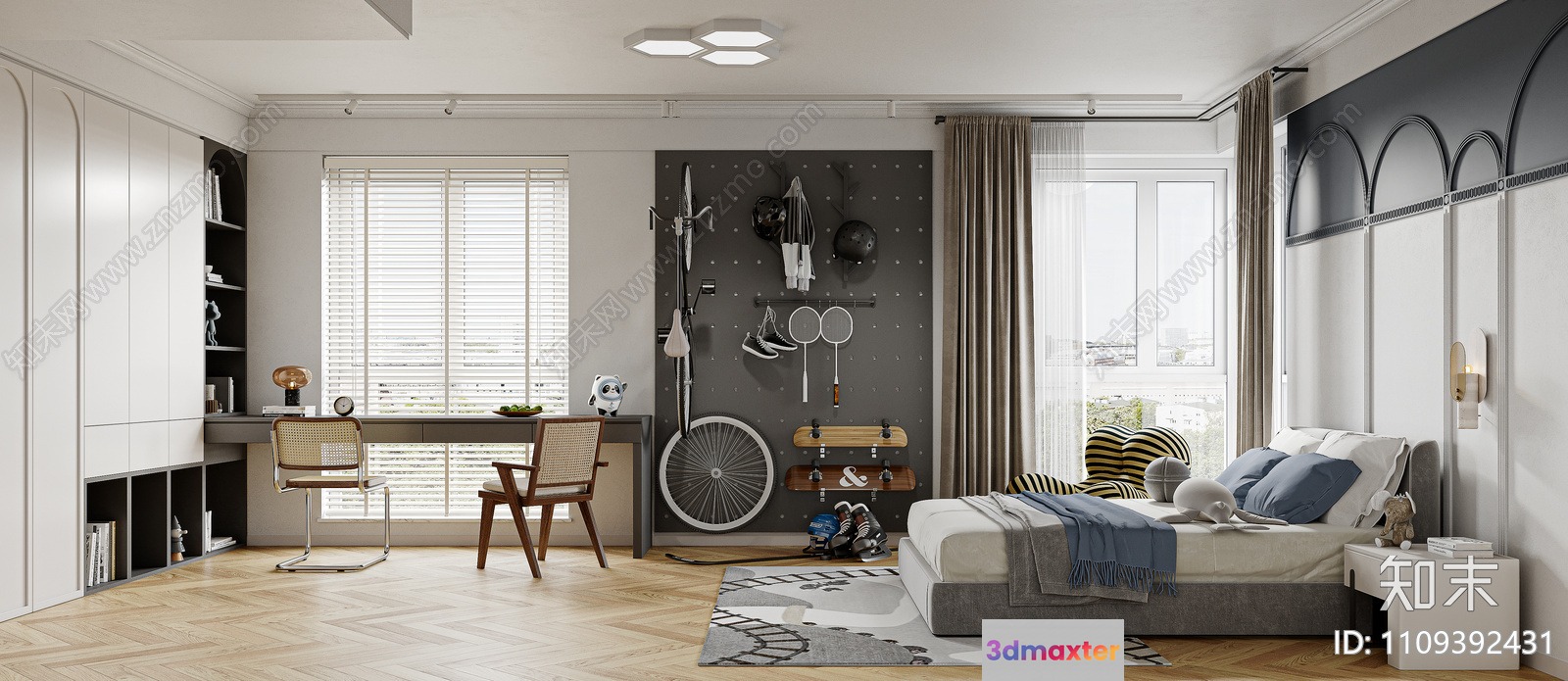 Modern Bedroom 3D Model - 3466 - VRAY Render
