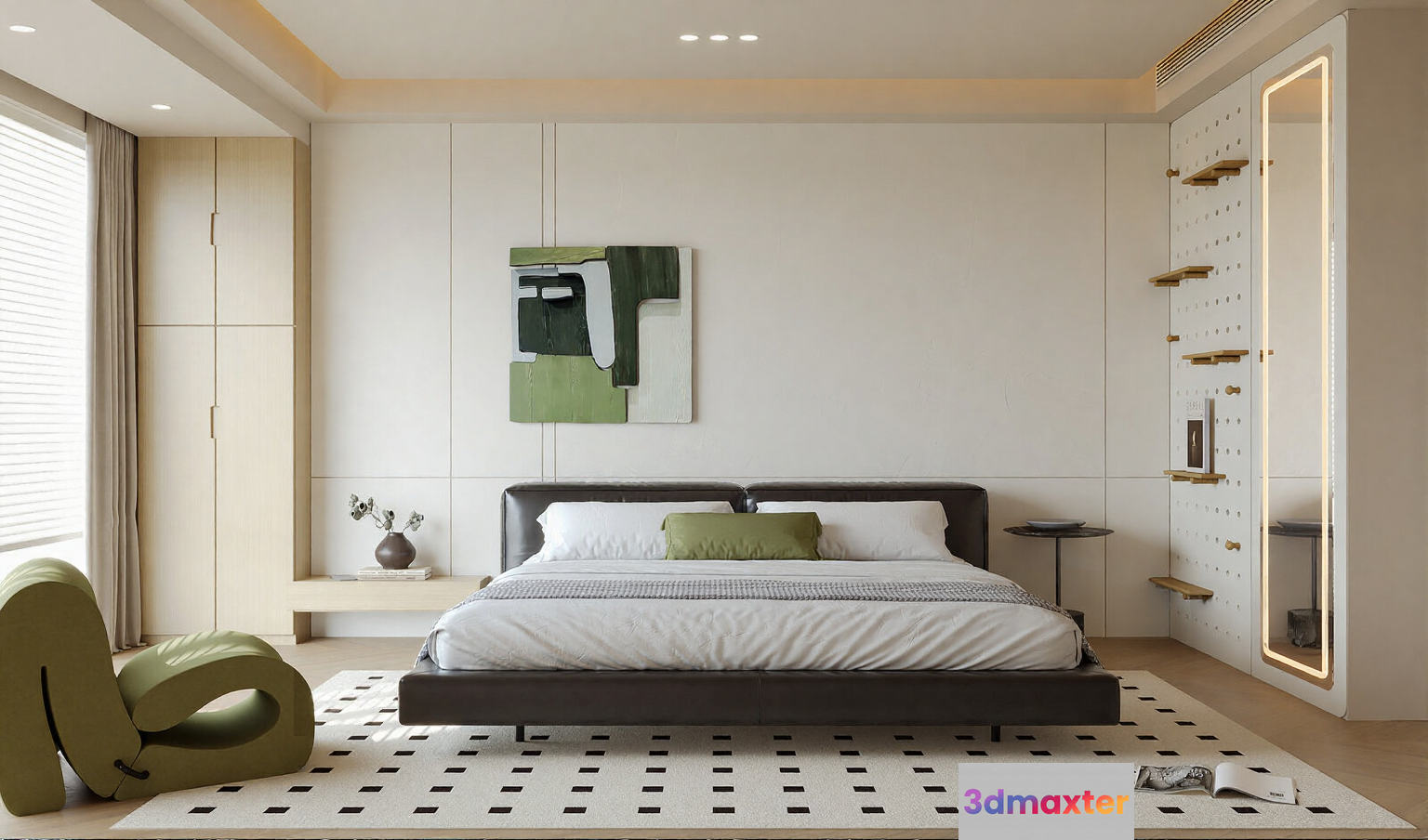 Modern Minimalist Bedroom 3D Model - 4511 - CORONA Render