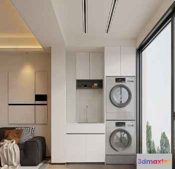Modern Laundry Room 3D Model - 16124 - VRAY Render