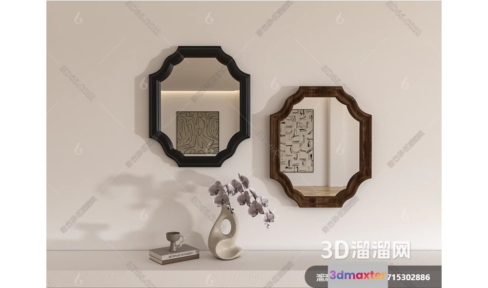 Modern Decorative Wall Mirrors 3D Model - 12049 - VRAY Render