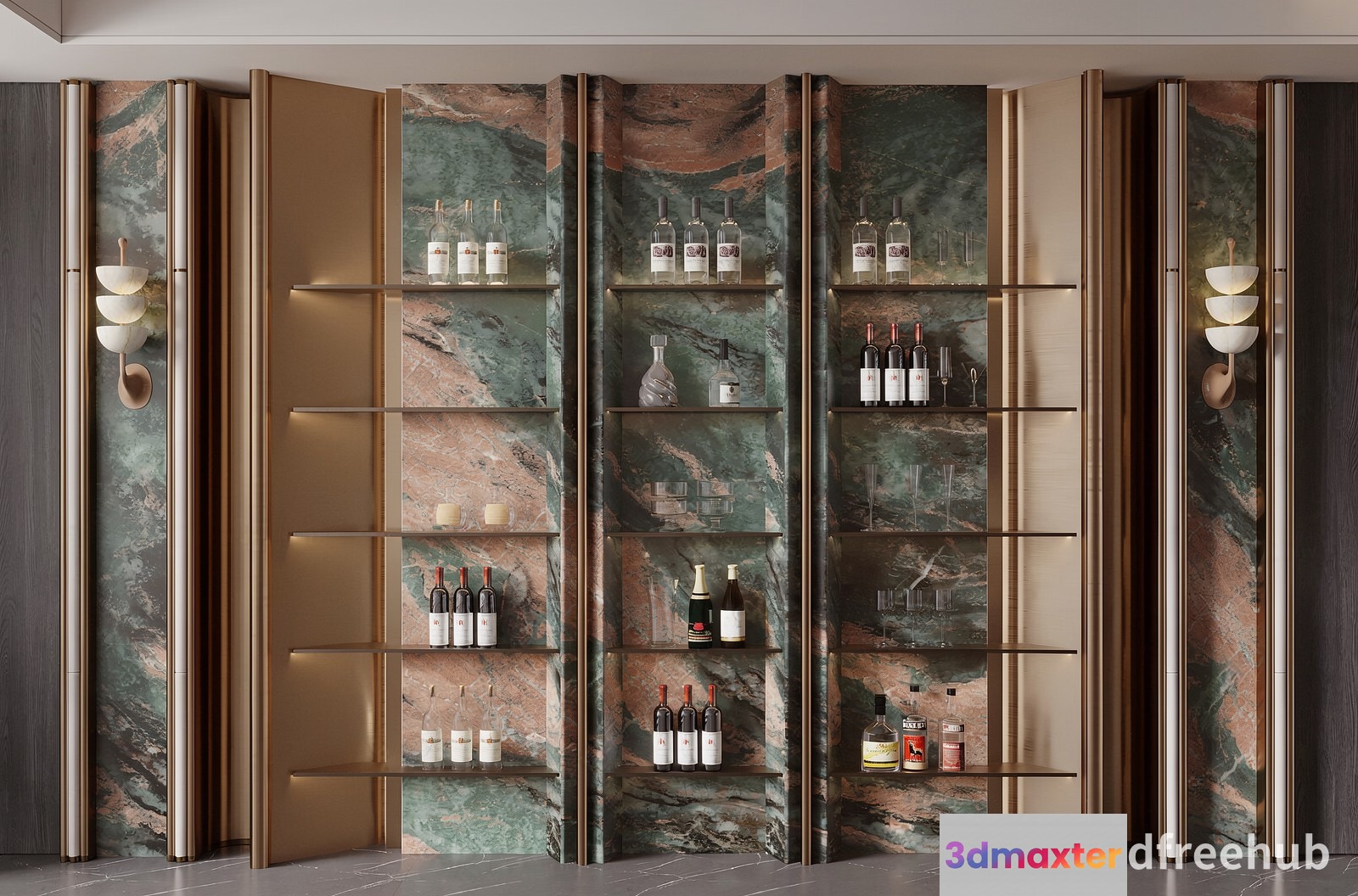 Luxurious Bar Area 3D Model - 23338 - VRAY Render