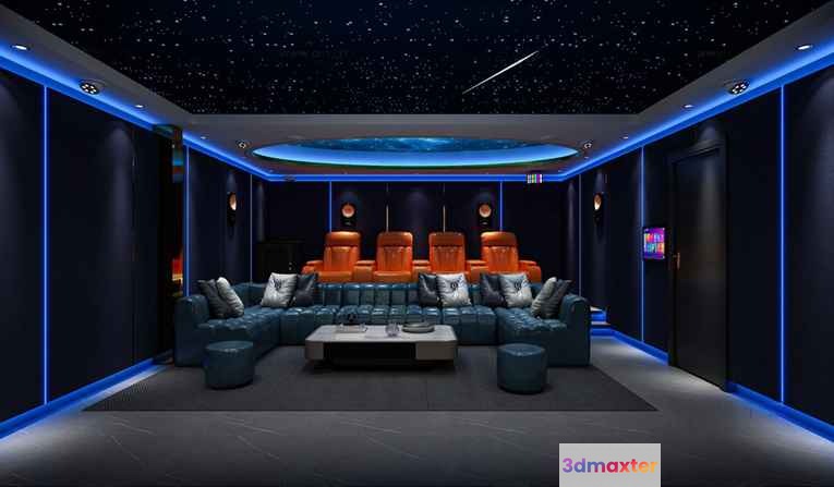 A Movie Theater 3D Model - 7073 - VRAY Render