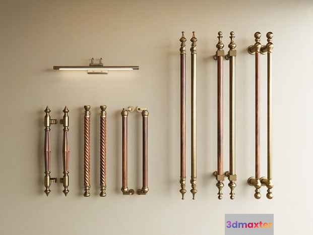 Metal Handles 3D Model - 7214 - CORONA Render