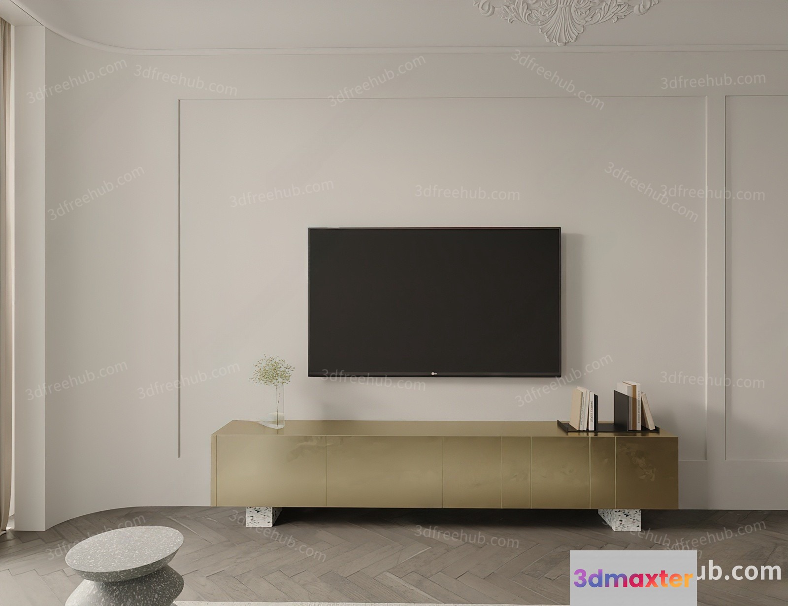 Modern Living Room 3D Model - 19348 - VRAY Render