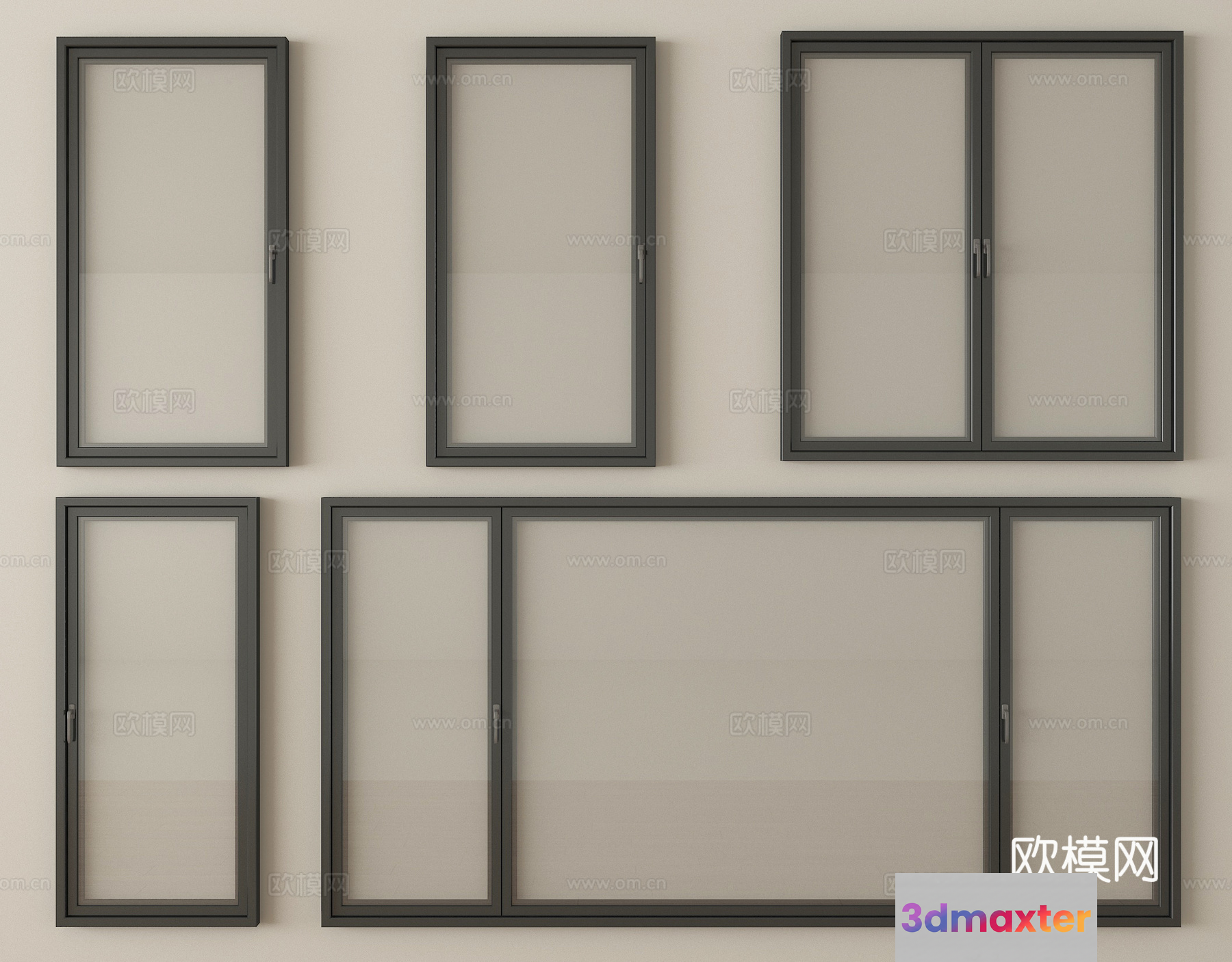 The Single Main Subject Is A Collection Of Windows 3D Model - 6087 - VRAY Render
