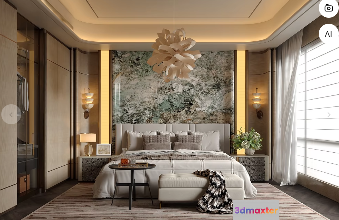 Cozy Bedroom 3D Model - 17355 - VRAY Render