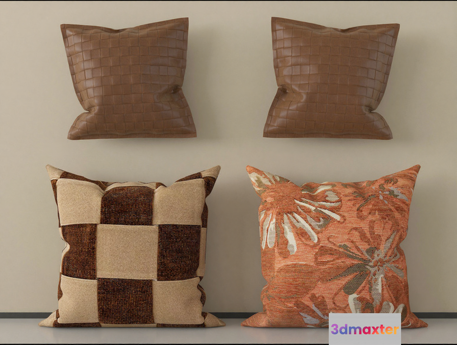 Brown Throw Pillows 3D Model - 16297 - VRAY Render